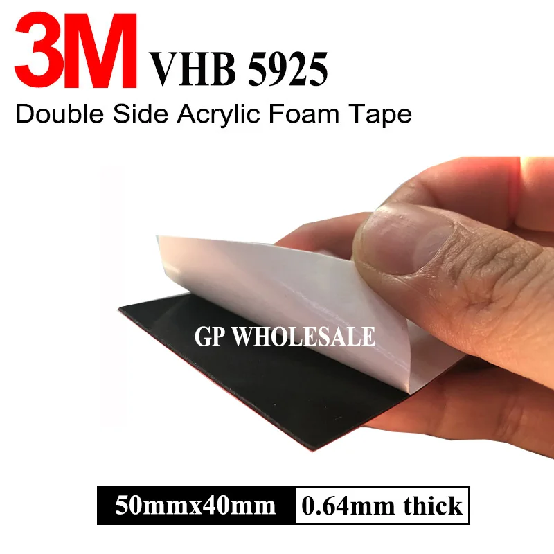 3M 5925 черный VHB .025 &quotДвойная пенопластовая лента 5x4 см 50 мм x 40 лист крепление