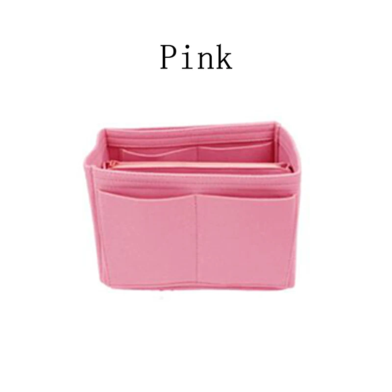 Pink Новинка, органайзер для макияжа, войлочная сумка-вкладыш для сумки, дорожный Внутренний кошелек, портативная косметичка, органайзер, подходящие чехлы - Color: Pink