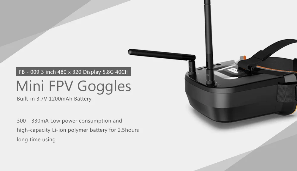 Мини FPV очки виртуальной реальности 3 дюйма дюймов 480*320 дисплей 5,8 Г 40CH авто-поиск сборка-в 3,7 в 1200 мАч батарея для FPV Квадрокоптер Дрон