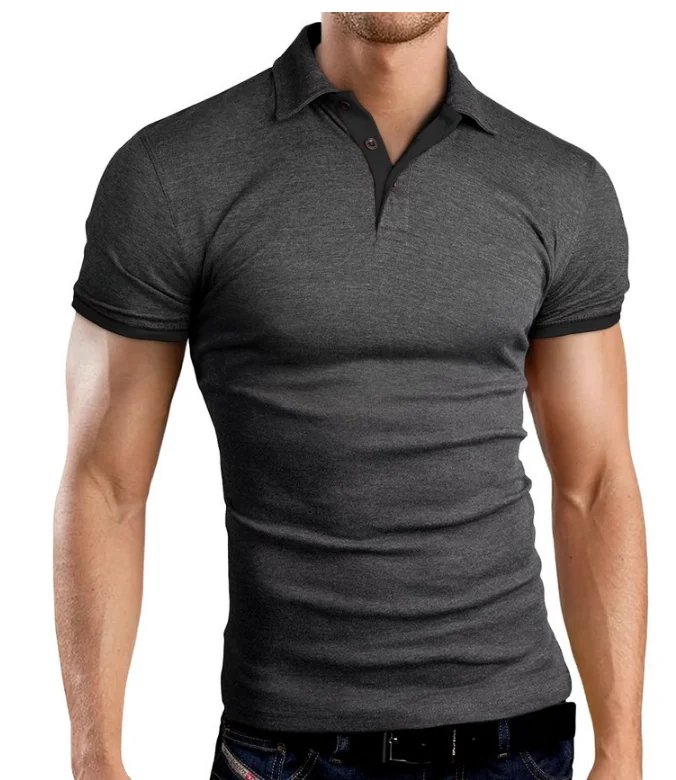 Футболки короткий рукав Футболка Для мужчин бренд мода Slim Fit Sexy v образным вырезом