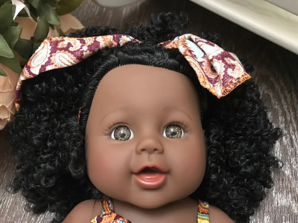 Афро волосы! Кукла reborn boneca поп куклы для девочек Новорожденные черные