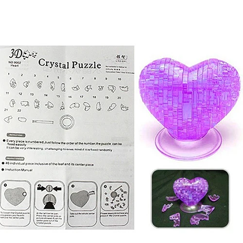 3D Ферниш Heart Форма DIY Jigsaw Puzzle IQ развития игрушка Рождественский подарок | Игрушки и