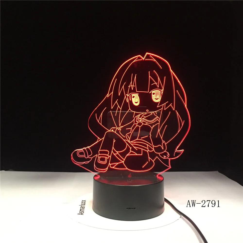 Японский мультфильм рисунок девушка 3D лампа светодиодный USB настольная