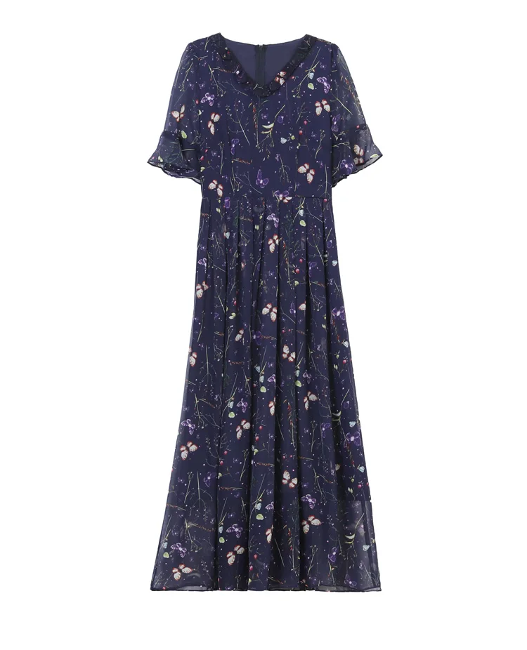 Элегантные цветочные шифоновые Boho летние миди-платья новые винтажные Большие размеры пляжный Макси-сарафан с принтом женские облегающие вечерние платья
