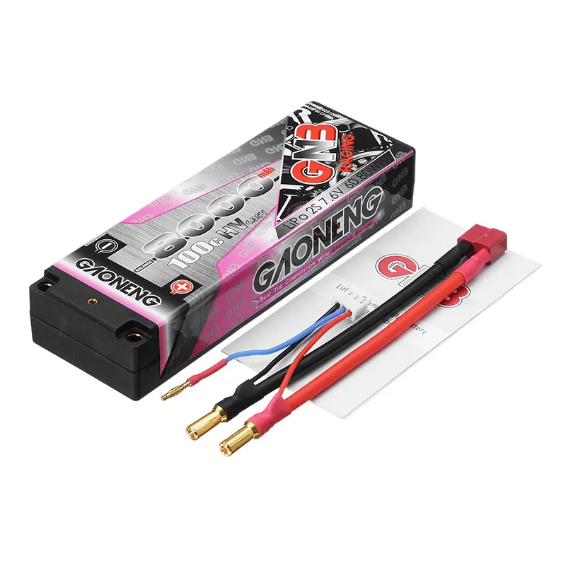 Gaoneng 7.6V 8000mAh 100C 2S HV 4.35V Rechargeable Lipo Battery 5.0mm Banana Plug T for 1:10 RC Car Boat | Игрушки и хобби