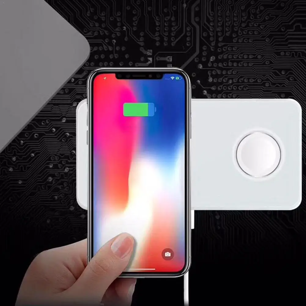 2 в 1 Смарт-часы для мобильного телефона Беспроводное зарядное устройство iPhone X