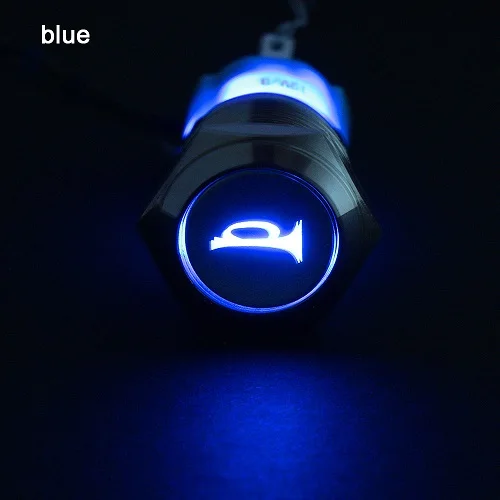 

Новый 5/8 "12 в 16 мм светодиодный индисветильник питания мгновенная кнопка звукового сигнала металлический переключатель Автомобильная защелка динамик колокольчик