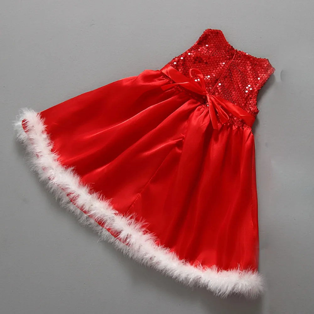 Princess Sequin Flower Christmas Dress Red Paillette Pageant Wedding Banquet Prom Formal Party Kids Dresses For Girls Clothes | Детская