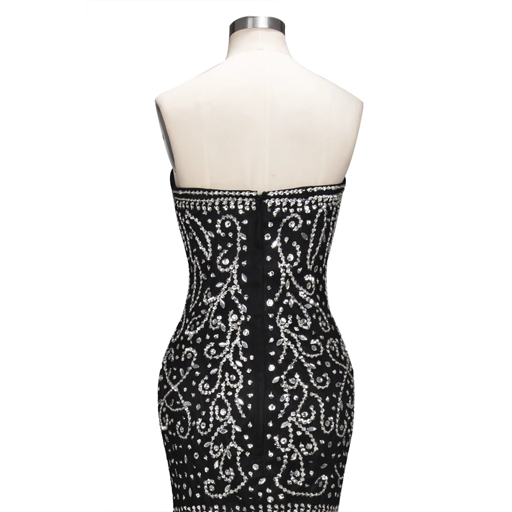 Robe De Soiree Longue Сексуальная шея возлюбленной платья выпускного вечера роскошный