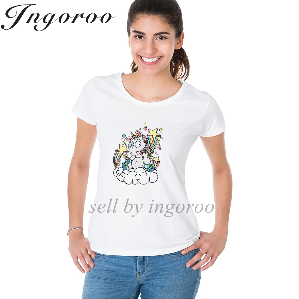Babaseal Топ бренд единорог мультфильм футболки Femme женские сексуальные рубашки
