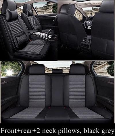Gray with Pillows Передний+ задний Чехол для сидения автомобиля для ford c-max ecosport край эскорт Эверест explorer 5 s max - Название цвета: Gray with Pillows