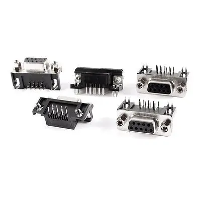 5 шт. DR9 DR15 DR25 DR37 9/15/25/37 Pin 90 градусов гнездовой разъем D sub PCB монтажный DB9 DB15 DB25 DB37|db9