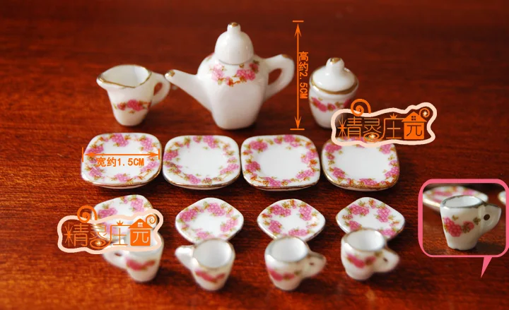 

Mini dollhouse Ceramic tea mini furniture accessories Models 15 cherry aroma