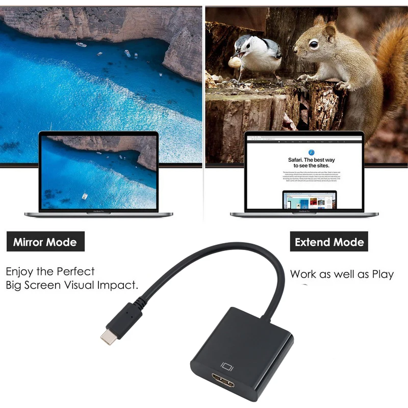 Адаптер kebidu Type C HDMI совместимый с USB 4K 3 1 переходник Папа мама для MacBook Chrome book Samsung