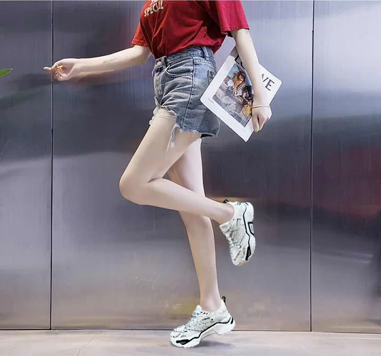 Белая обувь; женские кроссовки на платформе; zapatos de mujer; брендовая Лоскутная обувь; chaussure femme; цветная женская обувь на массивном каблуке; дышащая обувь
