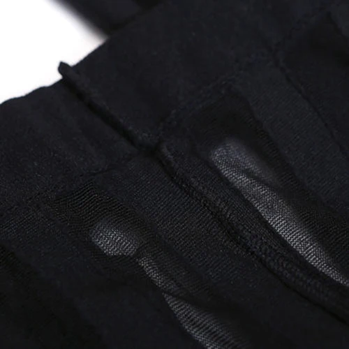 Женские винтажные пикантные черные эластичные колготки в Вертикальную