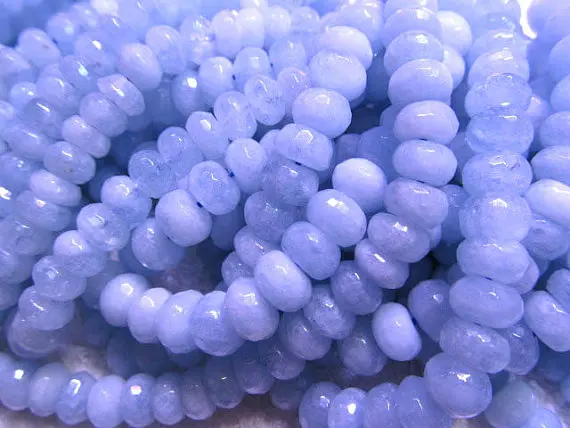 Lot gergous natural aquamarine-beryl gemstone rondelle abacus faceted jewelry beads 5x8mm --2strands 16inch | Украшения и