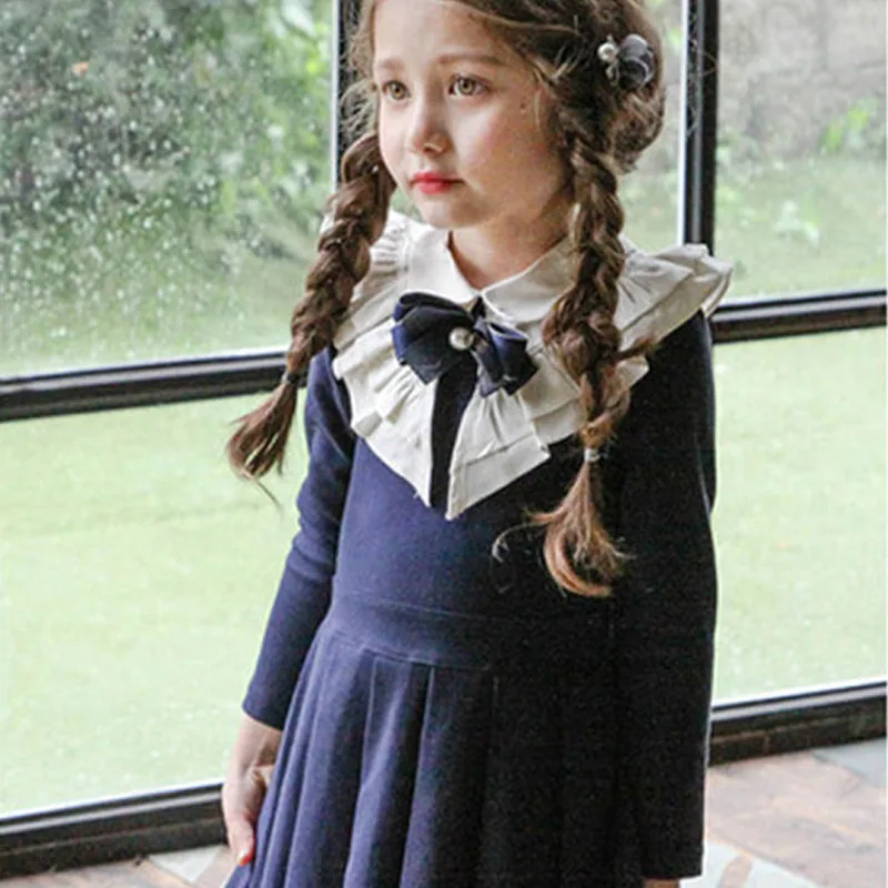 Кружевной бантик для девочек украсить платье Детская одежда с длинными рукавами