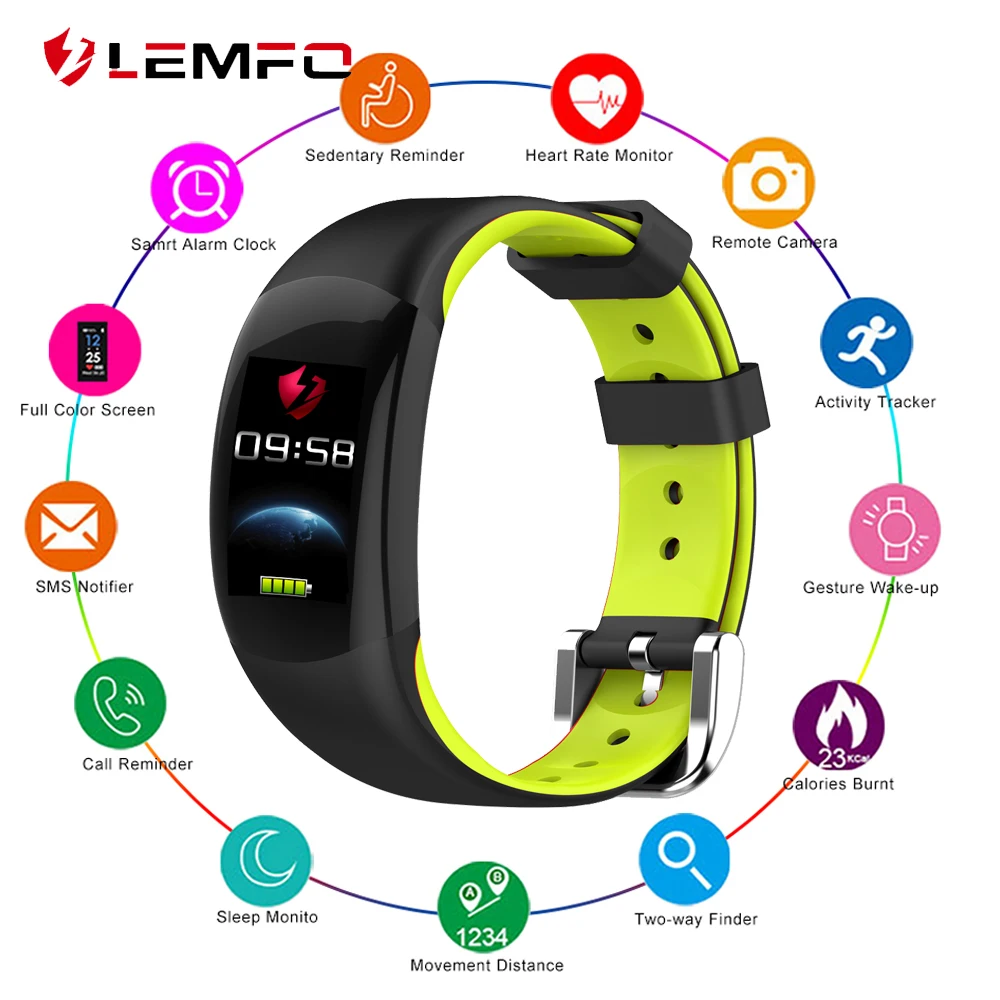 LEMFO фитнес браслет пульсометр умный Браслет трекер активности Шагомер Bluetooth