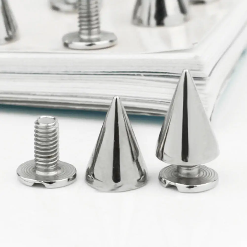 12 шт./лот 10 мм Серебряный металлический сплав в стиле панк-рок конусные шпильки с