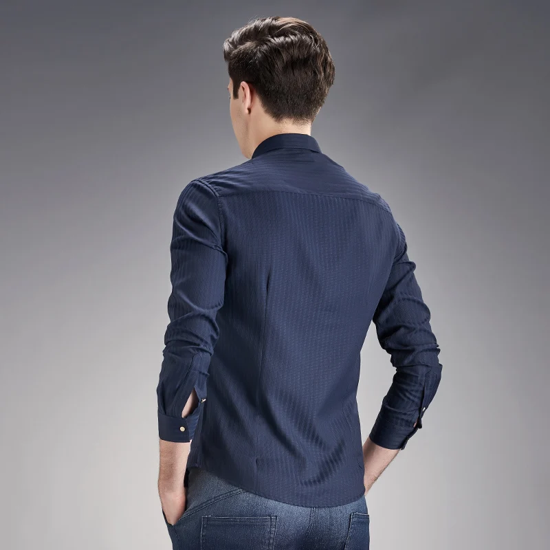 AIRGRACIAS 2017 Новинка весны Повседневное рубашки Для мужчин с длинным рукавом Slim Fit s