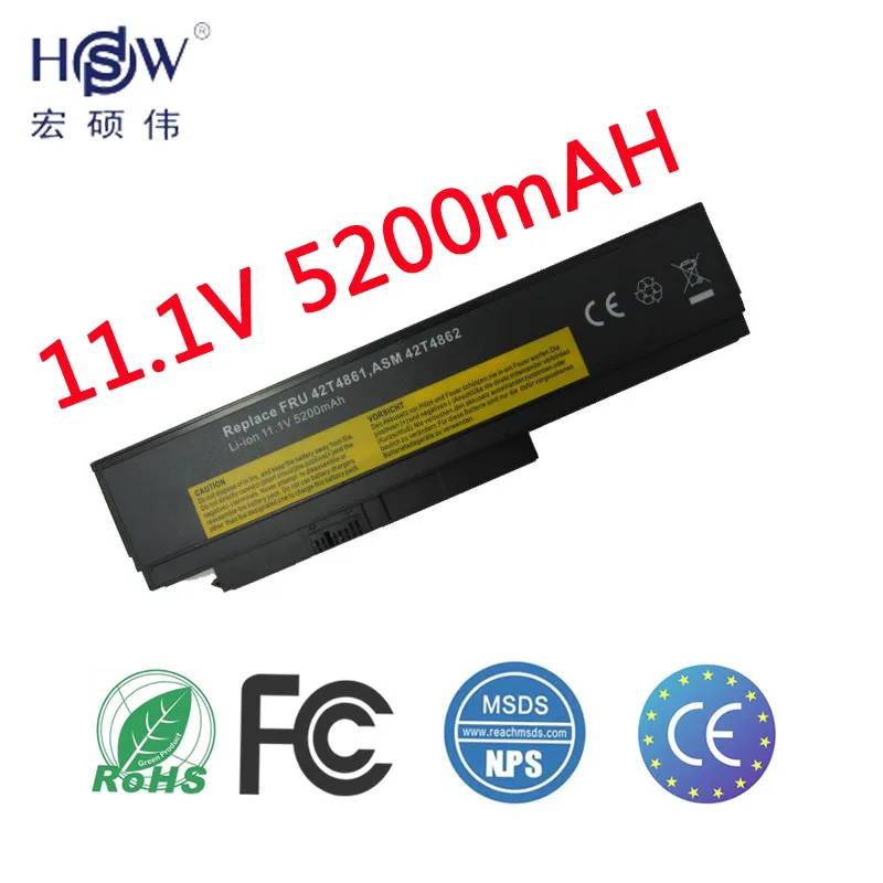 HSW 5200 мАч 6 ячеек Новый ноутбук батарея forthinkpad X220 X220i X220s 42T4863 42T4865 42T4866 42T4867 42T4875