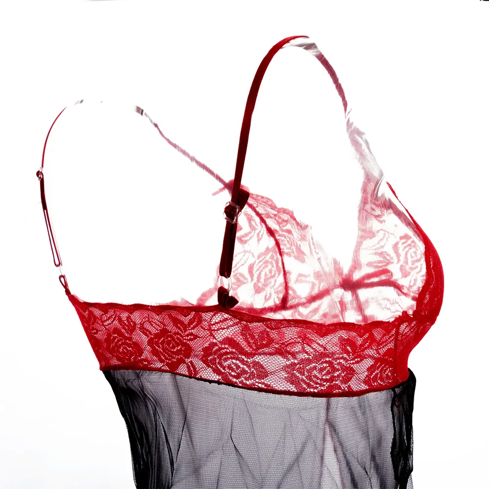 Ночная рубашка женская кружевная с v-образным вырезом | Тематическая одежда и