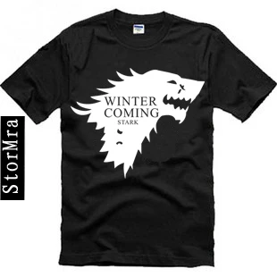 Мужская футболка с надписью The Song of Ice and Fire Игра престолов Дом Старка Winterfell волк