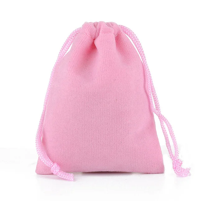Pink 5 шт./лот 12*15 см, 10*20 см, 13*18 см, бархатные мешочки для упаковки ювелирных изделий, упаковка с завязкой, подарочные пакеты и мешочки оптом - Цвет: Pink