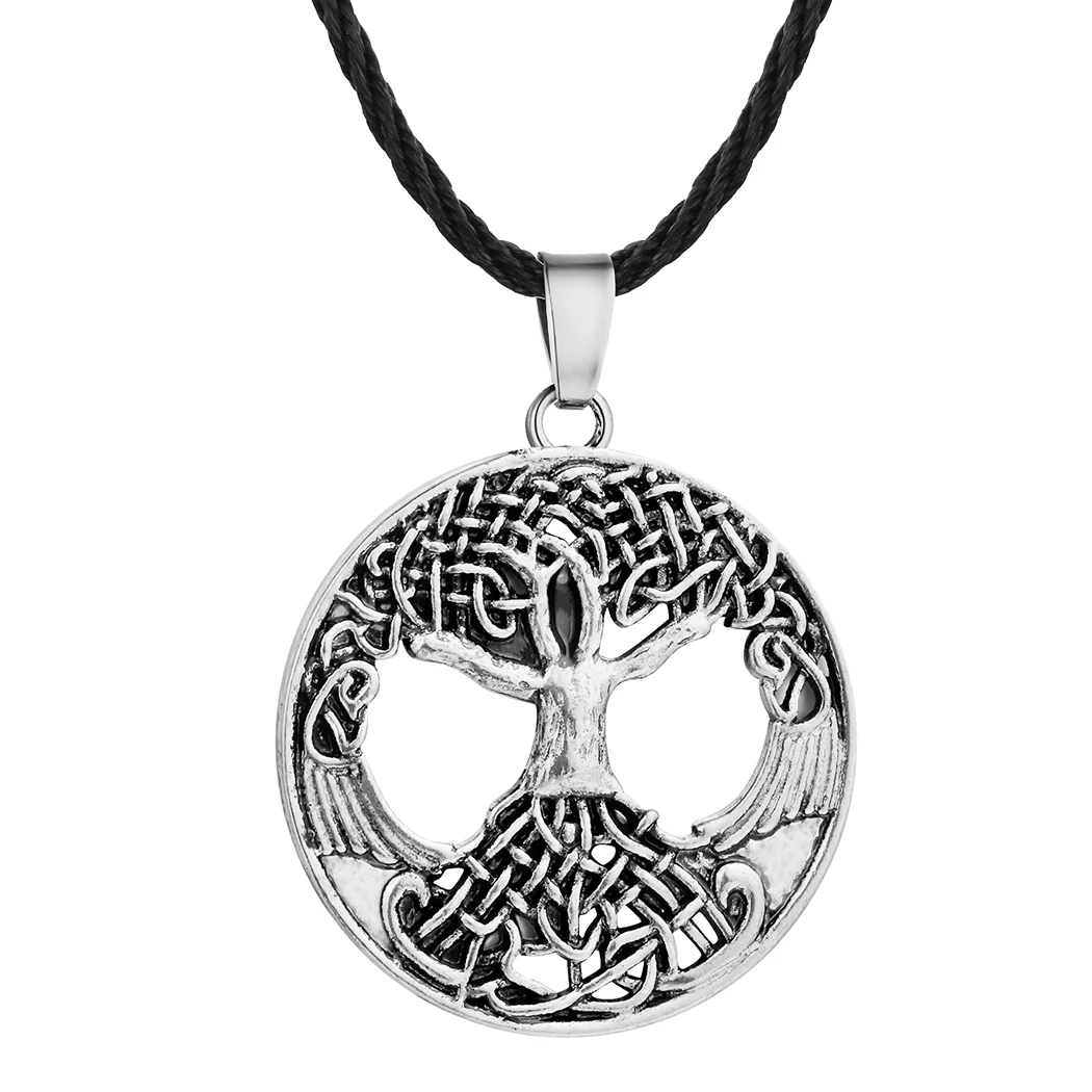 Antique Silver Cxwind, модное ожерелье с узлом, семейное древо жизни, Круглый Шарм, ожерелье с кулоном, ювелирное изделие для женщин и мужчин, подарок, ретро аксессуары - Окраска металла: Antique Silver