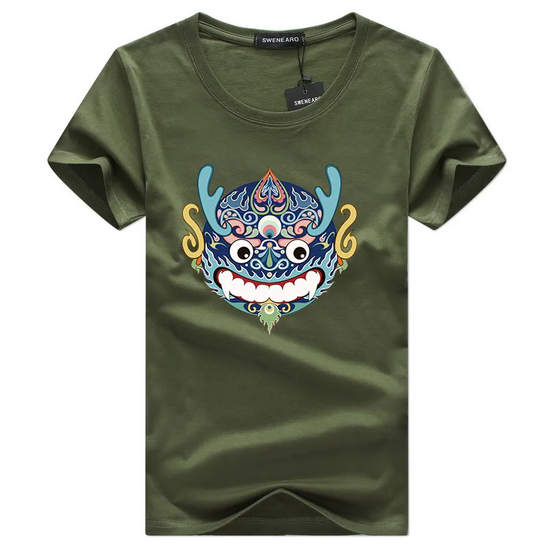 SWENEARO wholesale 2021 New Black High quality printing Kirin men T-shirt fashion brand clothing summer cotton t shirts | Мужская одежда