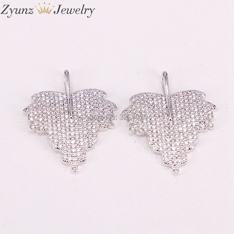 5 шт. Новый Кленовый лист кулон микро проложенный CZ цирконий ювелирные изделия