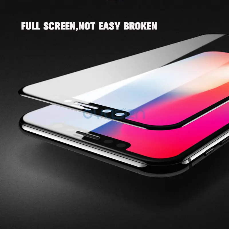 4D изогнутое закаленное стекло для iPhone 7 8 Plus X полное покрытие круглая Защита