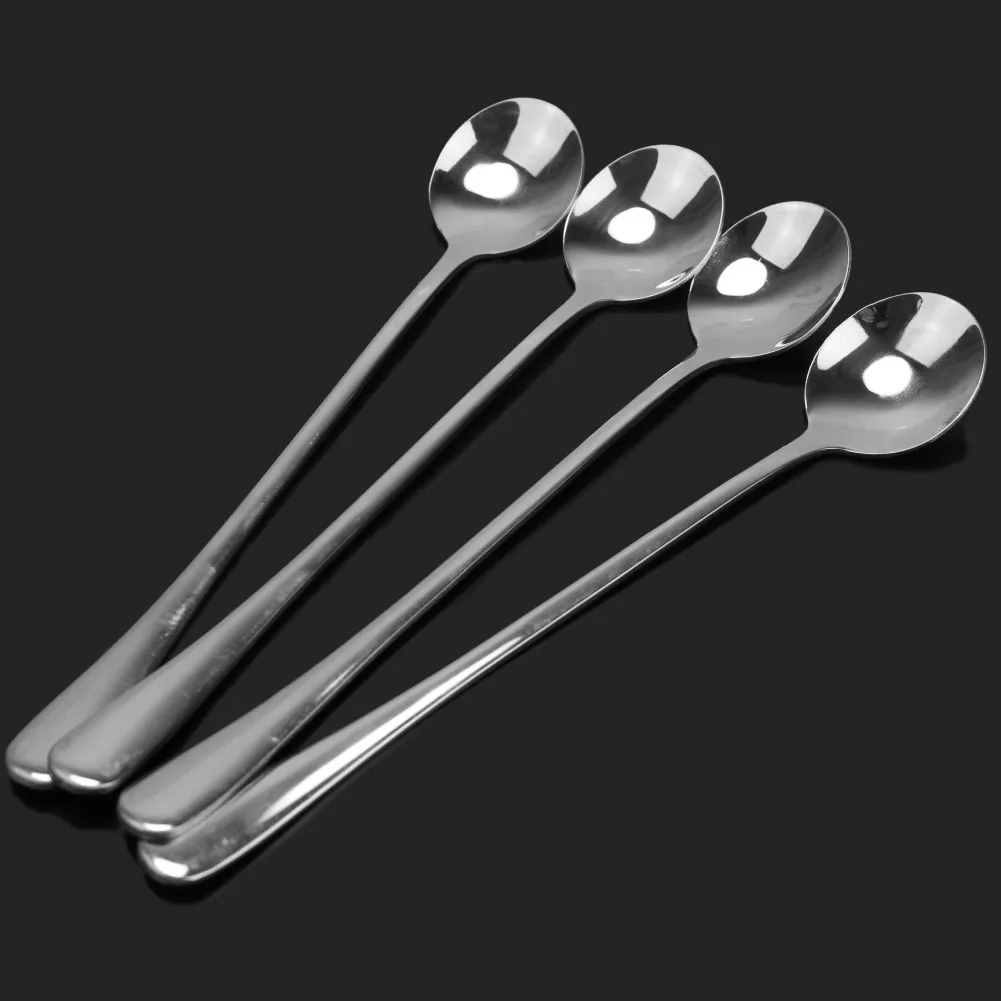 4 шт. кофейные ложки с длинной ручкой из нержавеющей стали|coffee spoon|coffee tea spoonlong handled