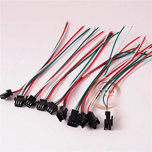 10 пар 3 Pin JST SM Разъемы для WS2812B WS2811 WS2812 светодиодные ленты Женский Мужской 15 см|3 pin
