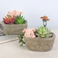 farmhouse piggy flower pot for succulents plants animal resin planters cute flower pots containers home desktop decoration