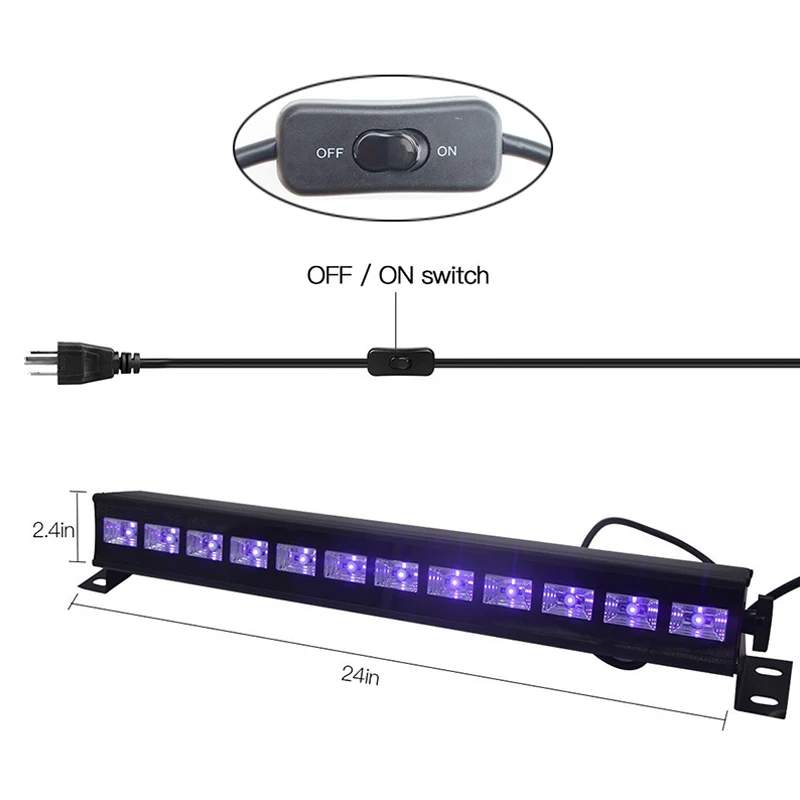 12 LED Disco UV Violet Black Lights DJ 36W Par Lamp UV For Party Christmas Bar Lamp Laser Stage Wall Washer Spot Light Backlight images - 6