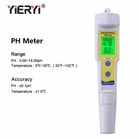 yieryi professional mini ph meter automatic correction waterproof acidity meter pen type quality analysis device with backlight