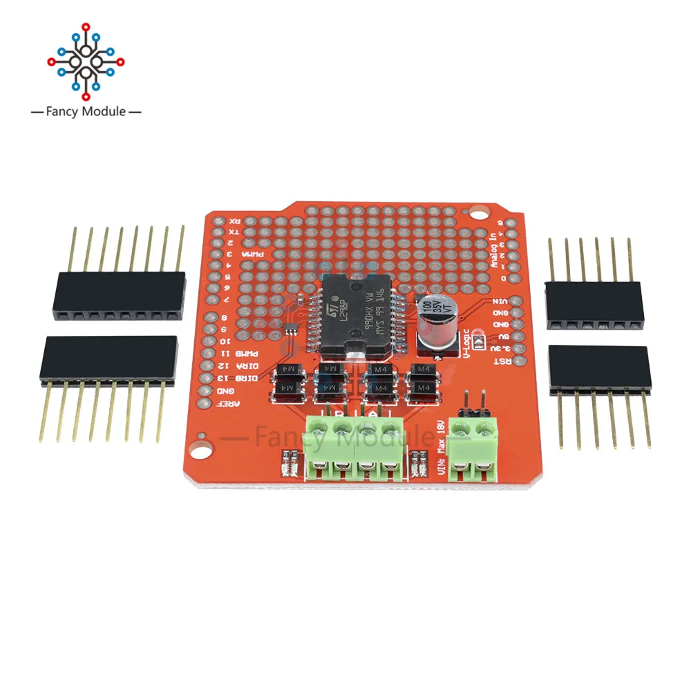 Плата драйвера шагового двигателя L298P 2A DC двухканальный экран для светодиодного