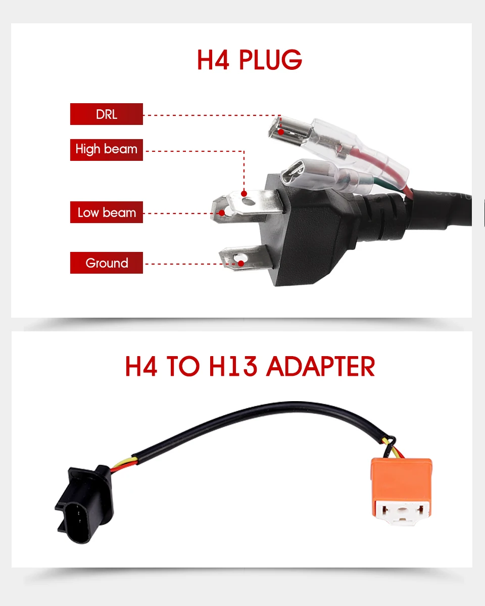 Oslamp 7 дюймов светодиодный головной светильник лампы H4 H13 Hi lo фары светодиодный светильник 12 В для Jeep CJ/Wrangler JK/Land Rover/Hummer/Harley