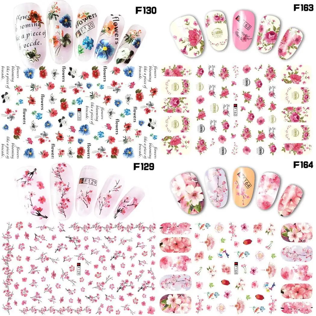 Тип 4 дизайн водонепроницаемый ультратонкий стикер Многоцветный 3D шт ногтей