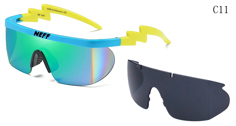 C11 2 линзы Gafas Feminino новые модные брендовые солнцезащитные очки Neff Винтажные Солнцезащитные очки с покрытием очки для вождения для мужчин/женщин Oculos De Sol - Цвет линз: C11
