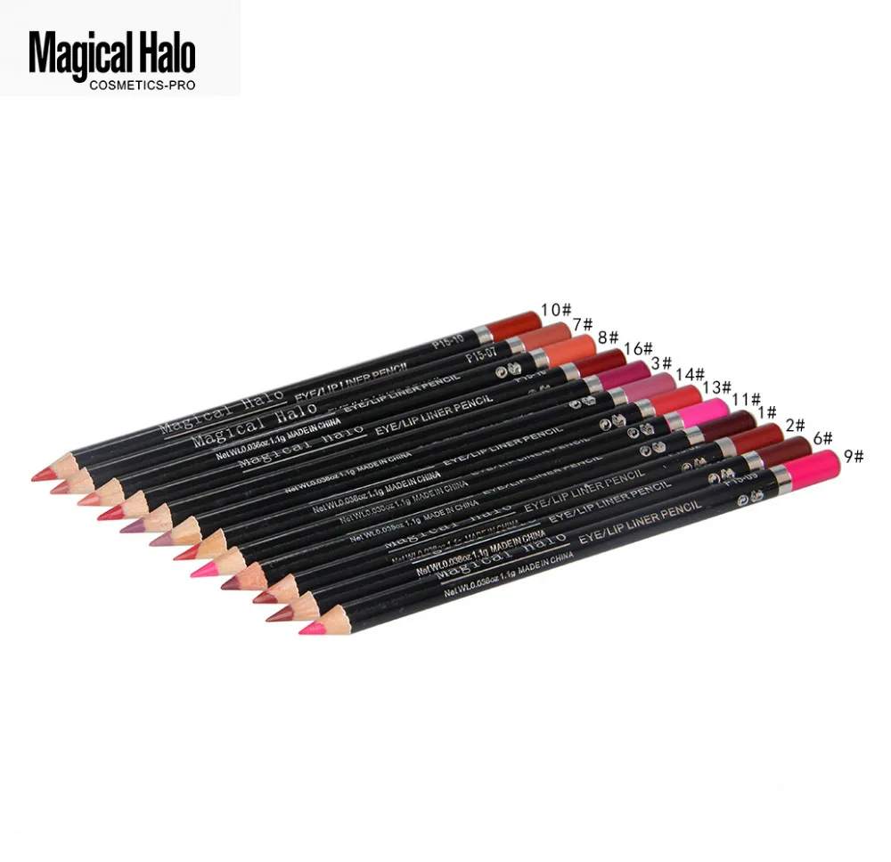 Magical Halo 12pcs/set Pro Waterproof Bright Pencil Lip Liner Makeup Cosmetic For Lips Long Lasting Lipliner Pen | Красота и здоровье