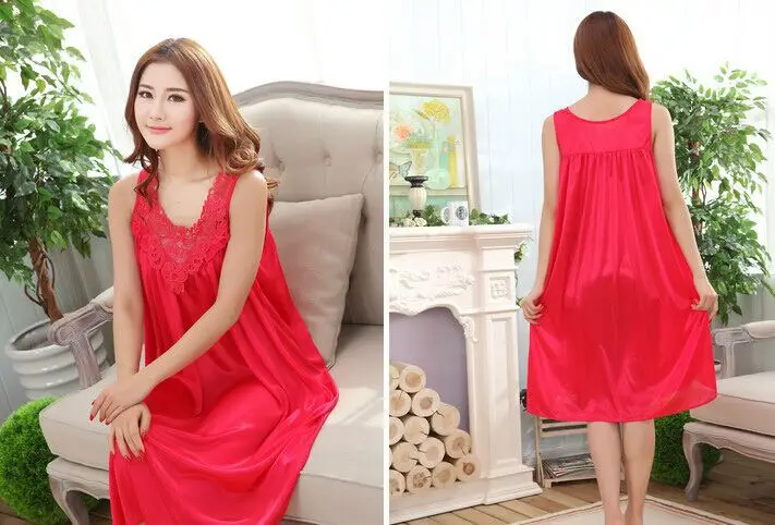 Новинка 2019 ночная рубашка из искусственного шелка Мягкая тканевая для сна