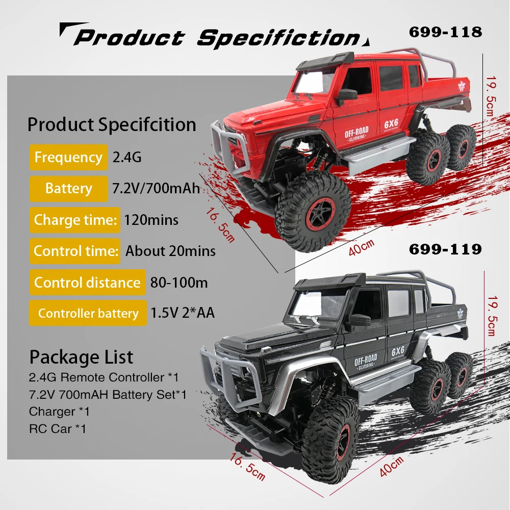 Flytec 1:12 699 весы г 2 4 6WD гусеничный альпинист RC автомобиль рок машина радио