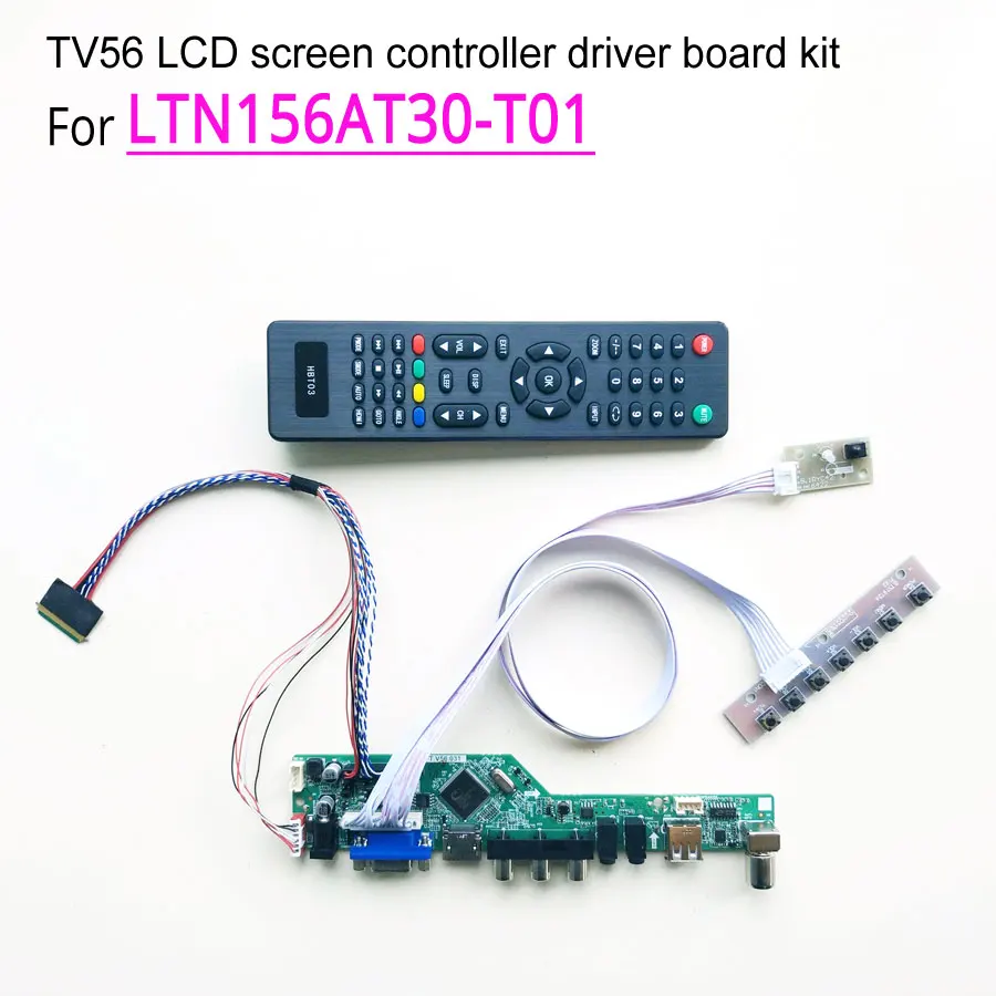 Для LTN156AT30-T01 ноутбука ЖК-экран LVDS 1366*768 WLED 40-pin 15," HDMI/VGA/AV/Аудио/RF/USB TV56 контроллер драйвер платы комплект
