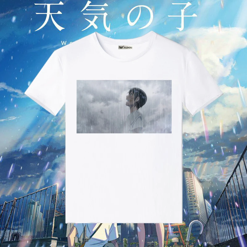 Футболка для косплея Tenkinoko Weathering With You летняя футболка в стиле аниме топ с