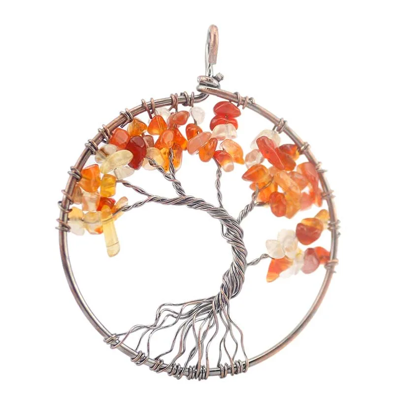 Подвеска Маятник из натурального дерева жизни с натуральным фиолетовым