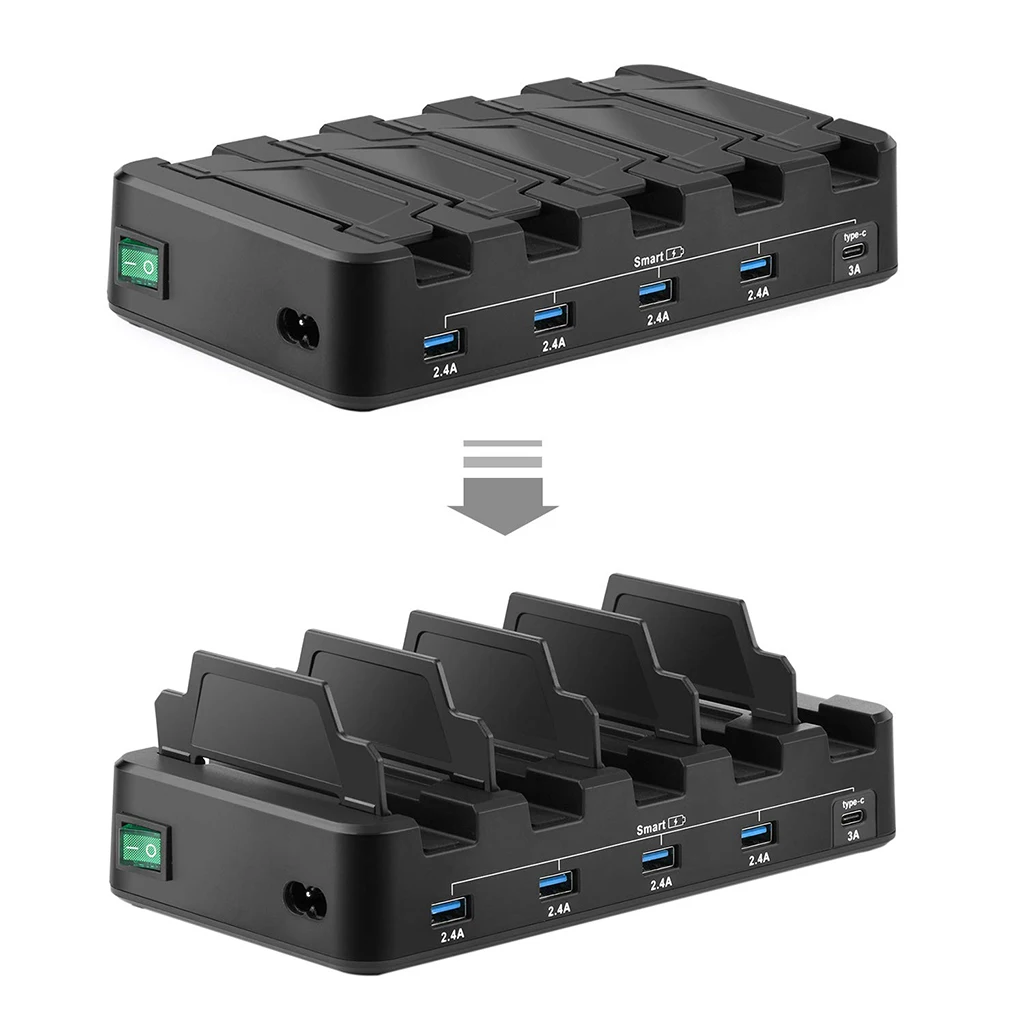 USB зарядная станция 5 портов 2.4A 3A быстрая зарядная станция многофункциональная US EU версия для мобильного телефона планшет ПК