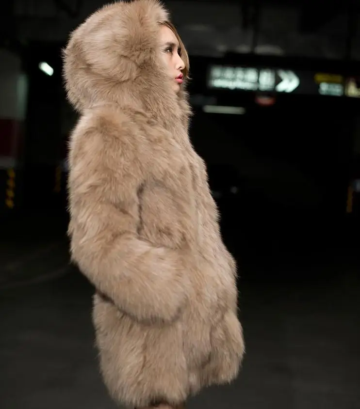 Новинка 2020 осенне зимнее пальто с капюшоном из искусственного меха женское